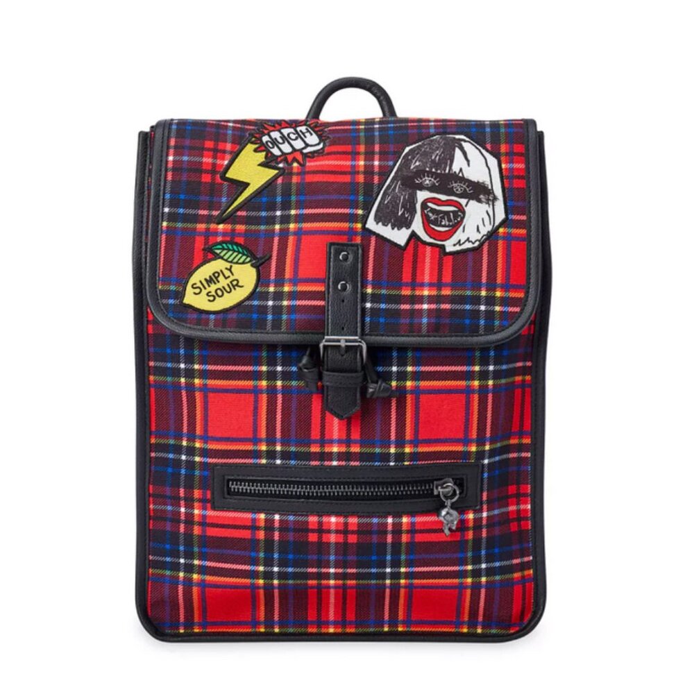 Disney Cruella De Vil Plaid With Patches Laptop Pocket Backpack